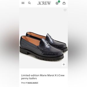 New - Marie Marot x J.Crew navy loafers